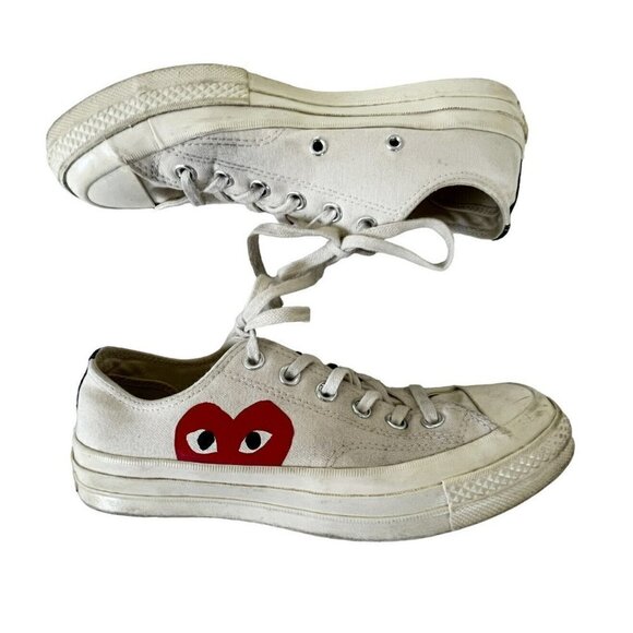 Converse X Comme de Garcons Play Off-White Half Heart Chuck 70 Lo Women's Sz 8 - Picture 8 of 10
